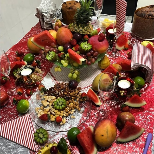 mesa de frutas para final de ano