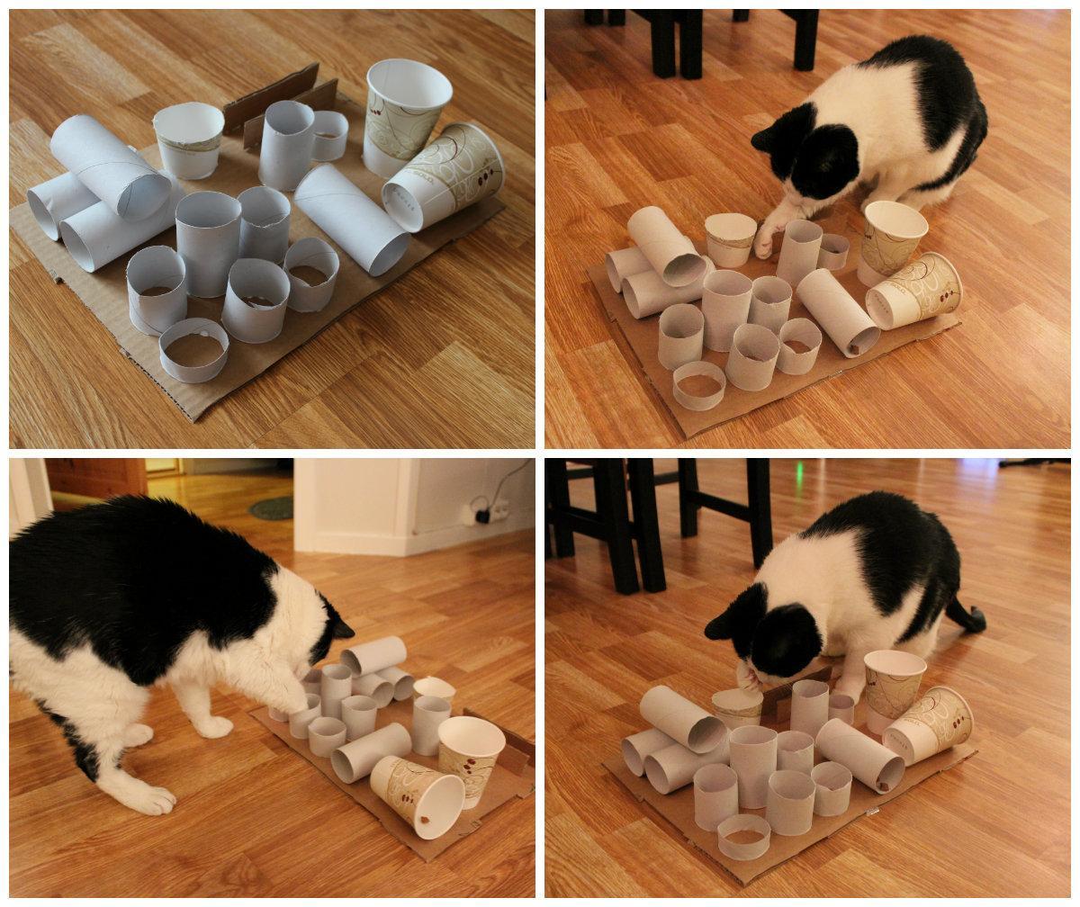brinquedo para gato de papel