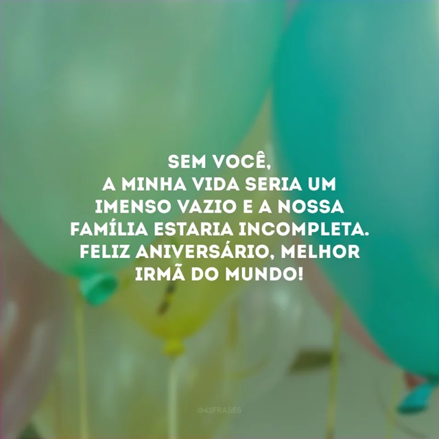 frases de aniversário para irmã