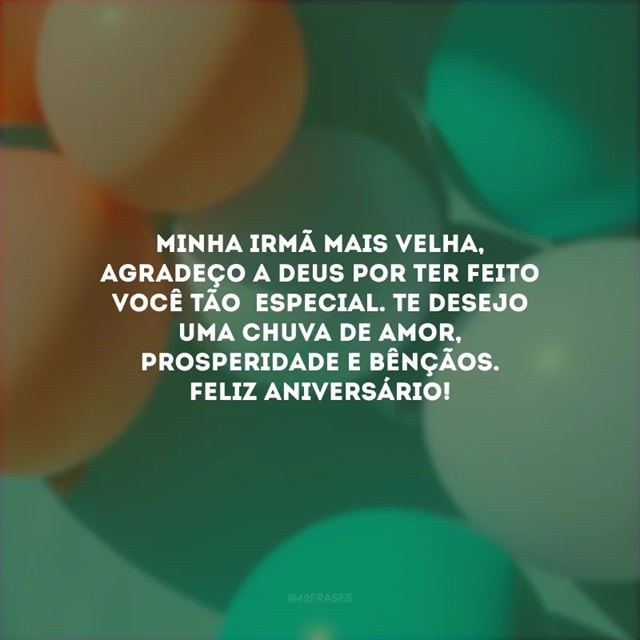 especial mensagem de aniversário para irmã