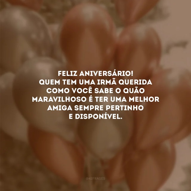 feliz aniversario irmã