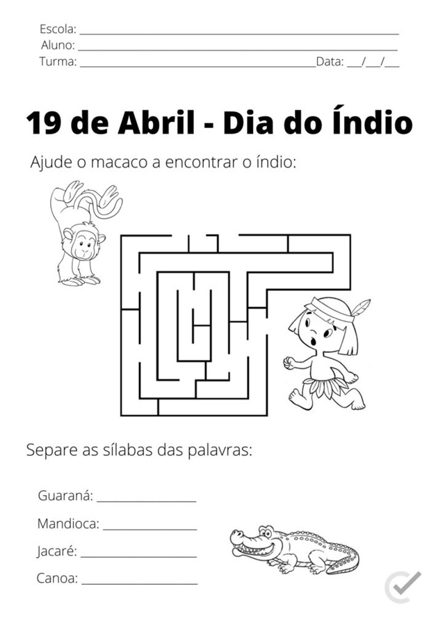 povos indígenas atividades  