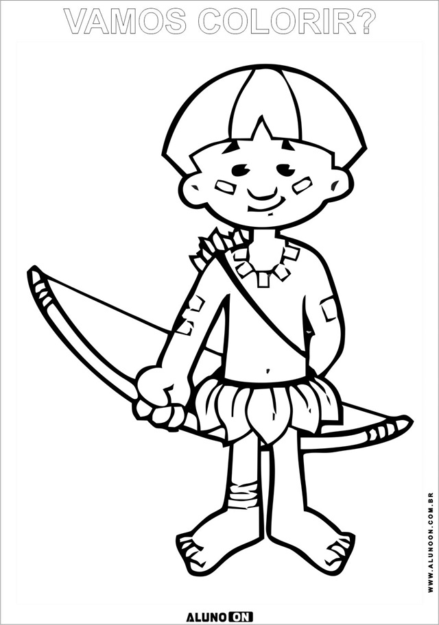 desenho de indio com arco e flecha