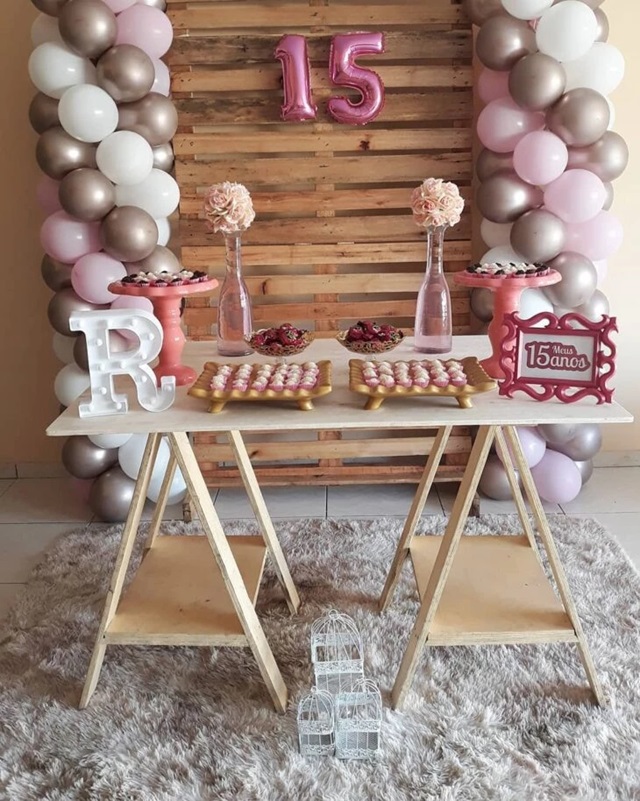 decoração festa 15 anos simples