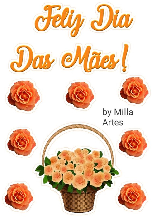 feliz dia das mães topo de bolo