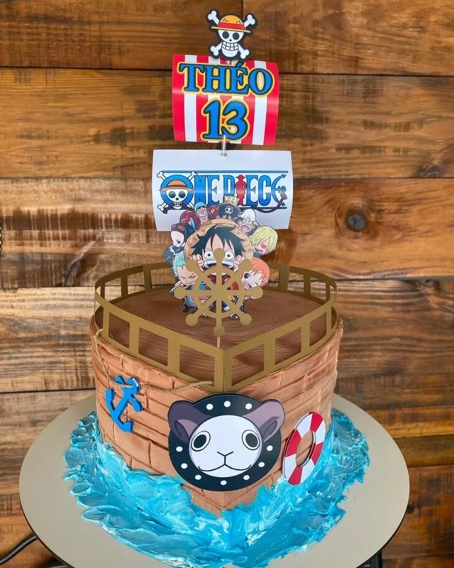 bolo one piece criativo