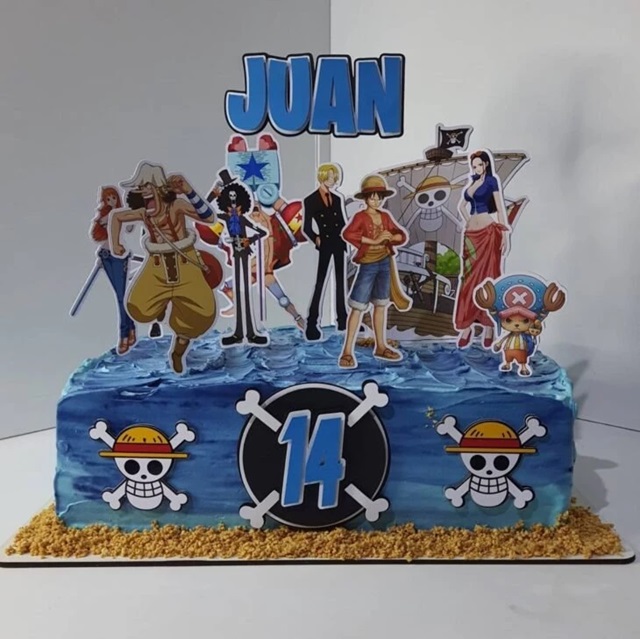 bolo do one piece quadrado