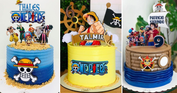 Bolo One Piece: 50 Ideias com Passo a Passo Grátis
