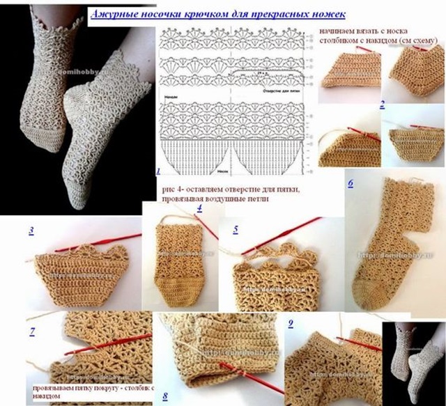 meia de crochê como fazer