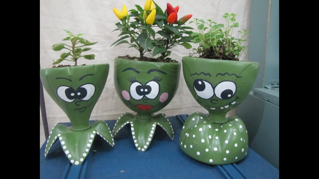 vaso de planta reciclável