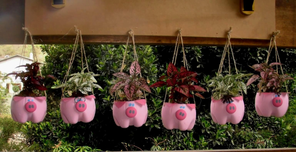 vasinho de planta com material reciclado