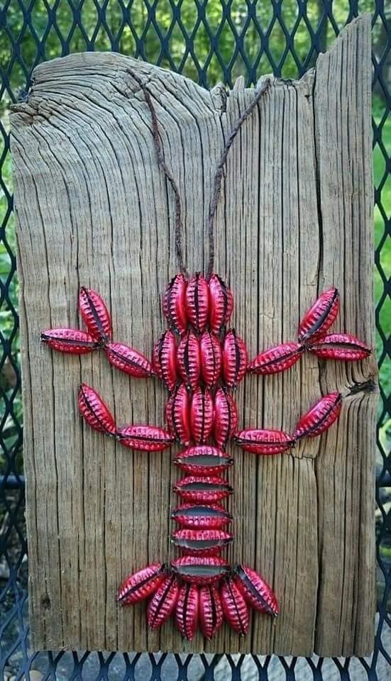 arte com tampinha de garrafa de cerveja