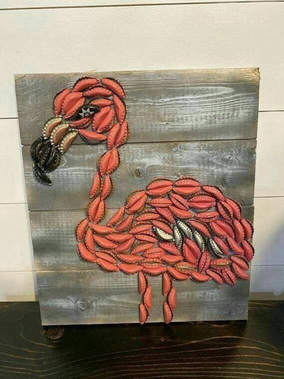 quadro decorativo com tampinha de garrafa