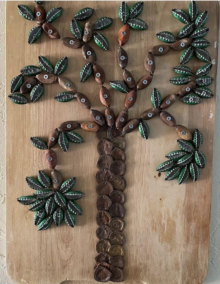 artesanato com tampinha de garrafa de cerveja