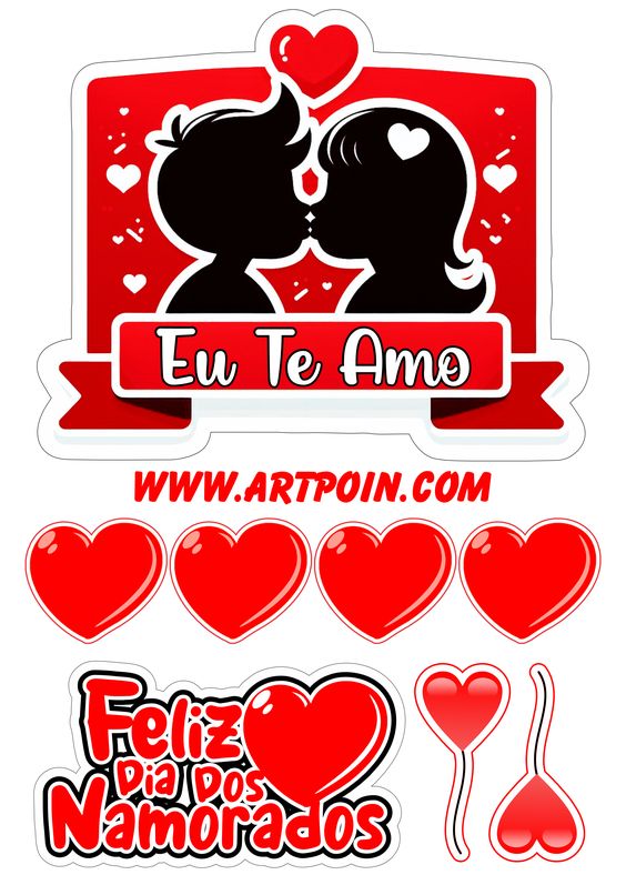 topo de bolo te amo
