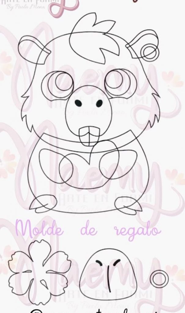 molde de capivara feltro