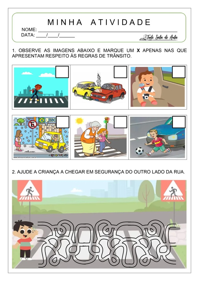 Qual habilidade trabalha o trânsito na educação infantil?
