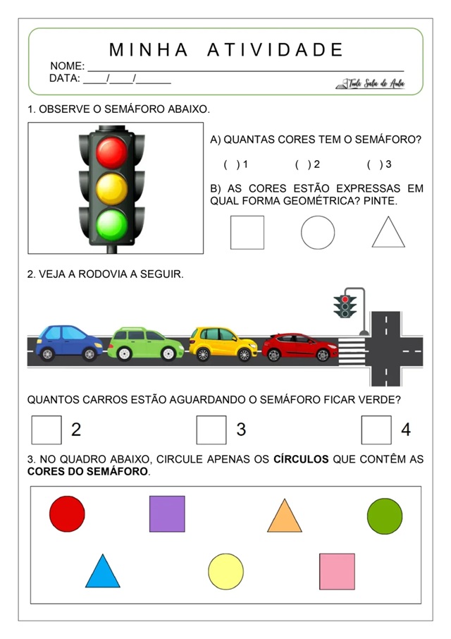 Atividades lúdicas sobre o trânsito