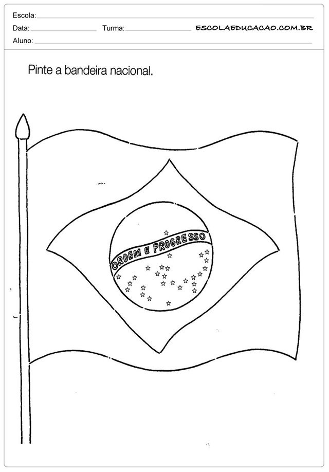 Bandeira do Brasil para colorir